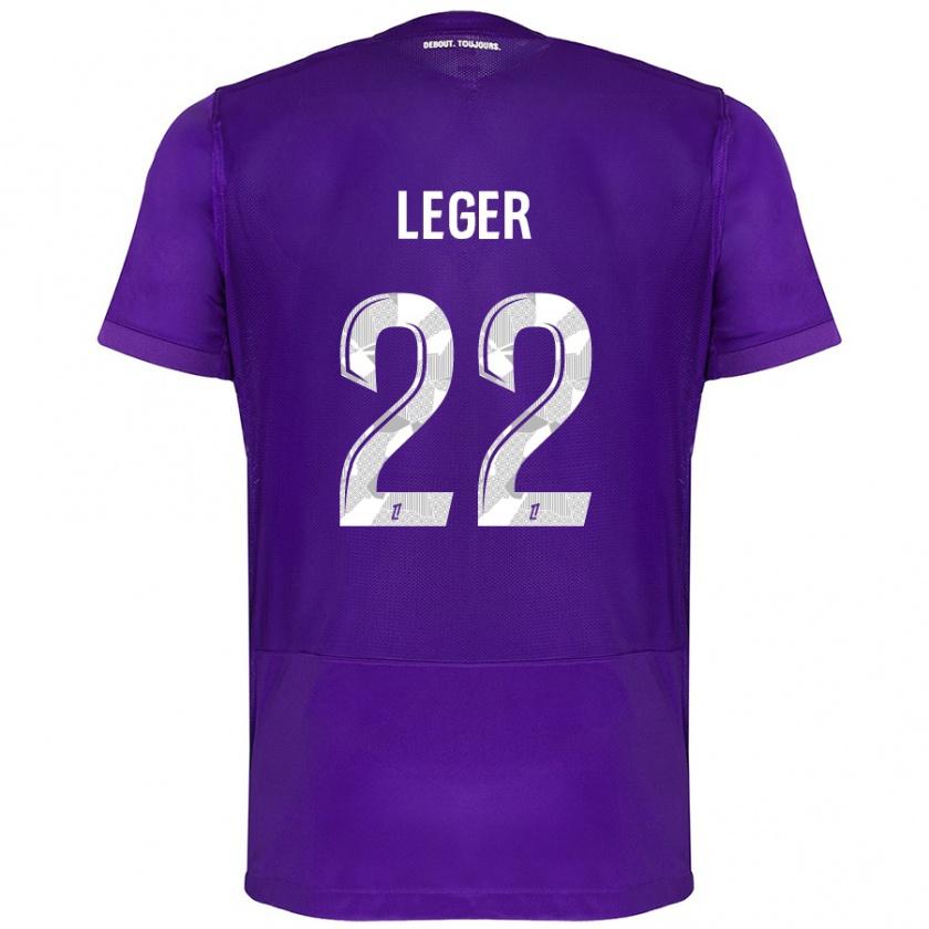 Kandiny Kinder Christelle Léger #22 Violett Weiß Heimtrikot Trikot 2024/25 T-Shirt