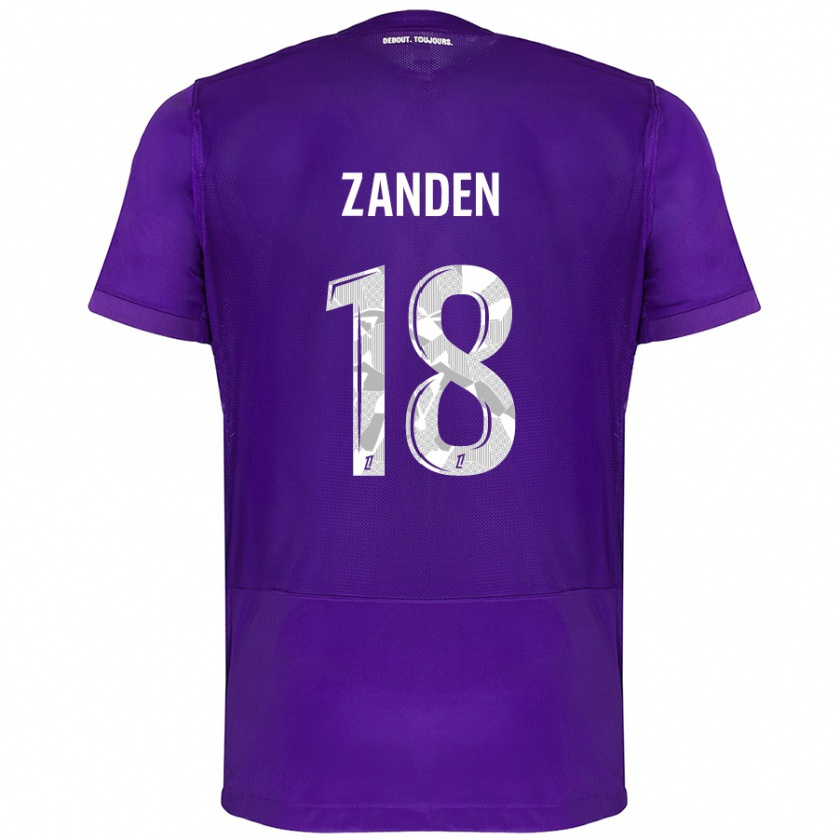 Kandiny Kinder Oliver Zandén #18 Violett Weiß Heimtrikot Trikot 2024/25 T-Shirt