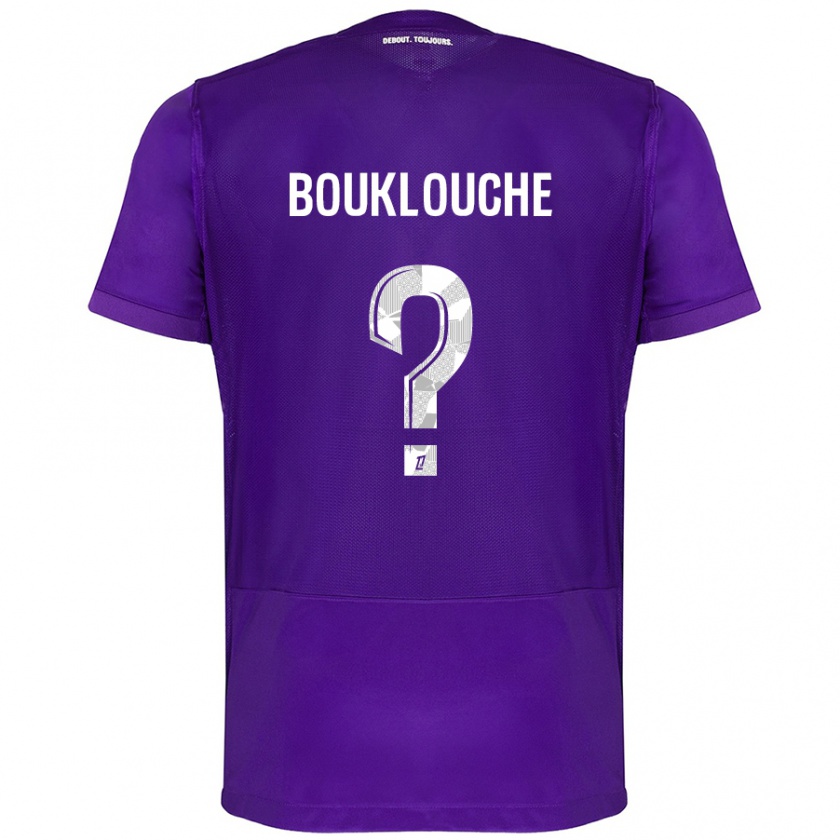 Kandiny Kinder Kelyan Bouklouche #0 Violett Weiß Heimtrikot Trikot 2024/25 T-Shirt