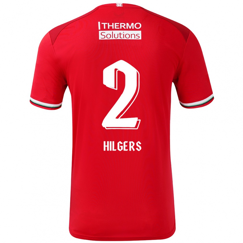 Kandiny Kinder Mees Hilgers #2 Rot Weiß Heimtrikot Trikot 2024/25 T-Shirt