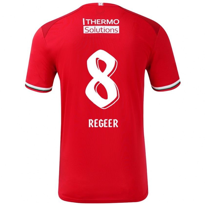 Kandiny Kinder Youri Regeer #8 Rot Weiß Heimtrikot Trikot 2024/25 T-Shirt