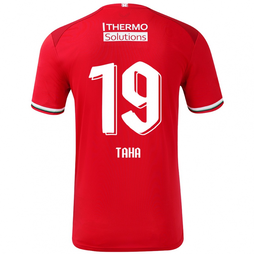 Kandiny Kinder Younes Taha #19 Rot Weiß Heimtrikot Trikot 2024/25 T-Shirt