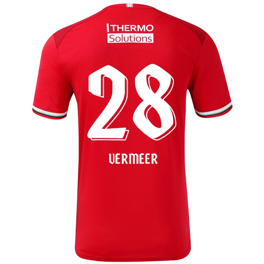 Kandiny Kinder Sofie Vermeer #28 Rot Weiß Heimtrikot Trikot 2024/25 T-Shirt