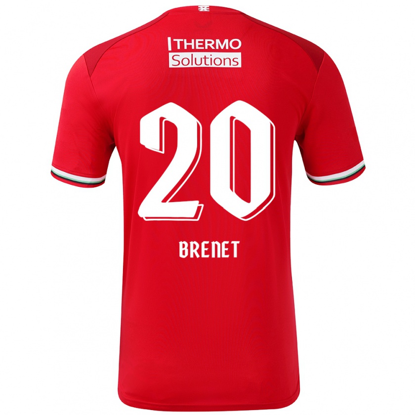 Kandiny Kinder Joshua Brenet #20 Rot Weiß Heimtrikot Trikot 2024/25 T-Shirt