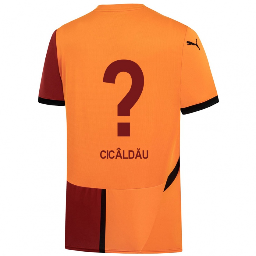 Kandiny Kinder Alexandru Cicâldău #0 Gelb Rot Heimtrikot Trikot 2024/25 T-Shirt