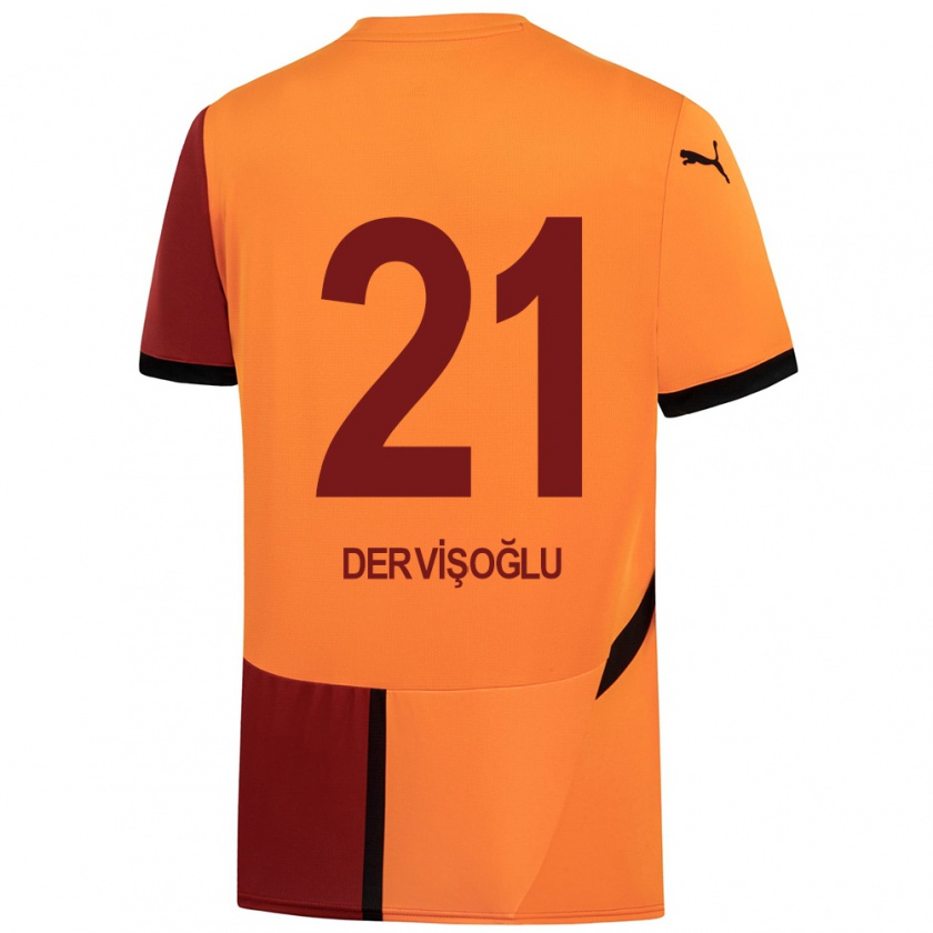 Kandiny Kinder Halil Dervişoğlu #21 Gelb Rot Heimtrikot Trikot 2024/25 T-Shirt