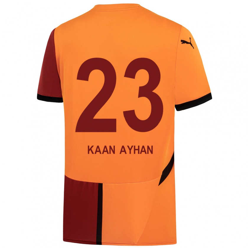 Kandiny Kinder Kaan Ayhan #23 Gelb Rot Heimtrikot Trikot 2024/25 T-Shirt