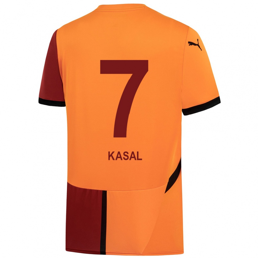 Kandiny Kinder Yasin Kasal #7 Gelb Rot Heimtrikot Trikot 2024/25 T-Shirt