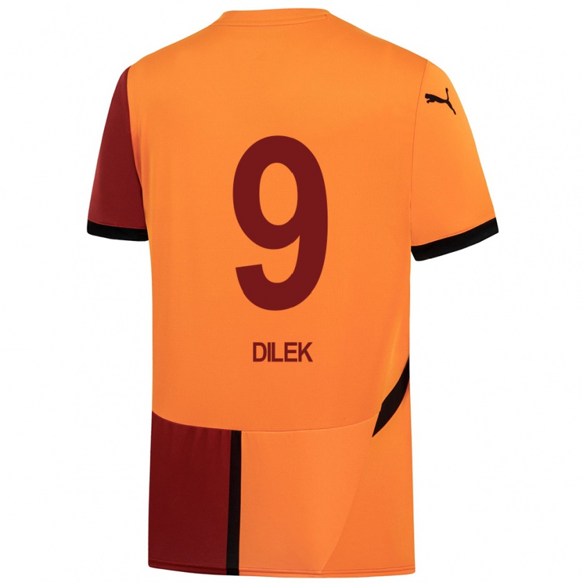 Kandiny Kinder Yalın Dilek #9 Gelb Rot Heimtrikot Trikot 2024/25 T-Shirt