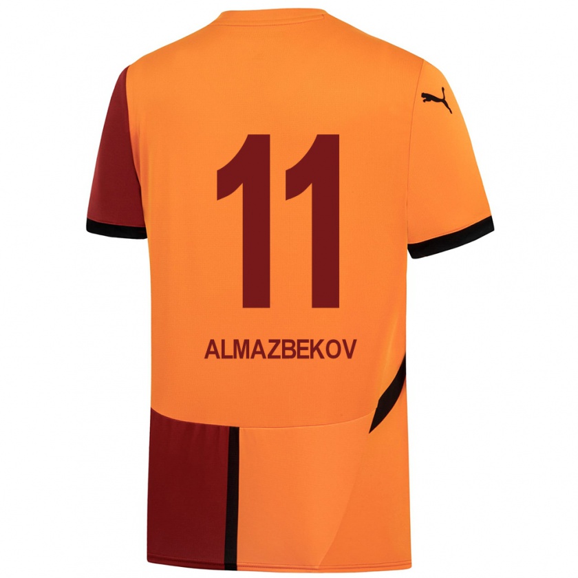 Kandiny Kinder Beknaz Almazbekov #11 Gelb Rot Heimtrikot Trikot 2024/25 T-Shirt