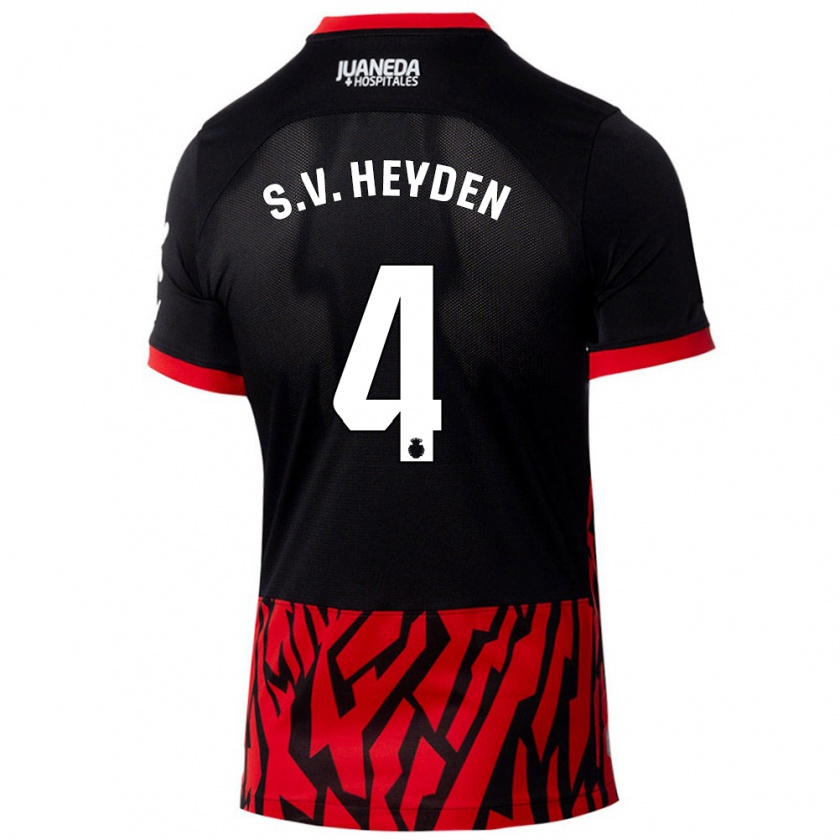 Kandiny Kinder Siebe Van Der Heyden #4 Schwarz Rot Heimtrikot Trikot 2024/25 T-Shirt