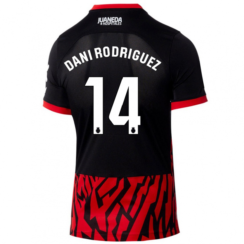 Kandiny Kinder Dani Rodríguez #14 Schwarz Rot Heimtrikot Trikot 2024/25 T-Shirt