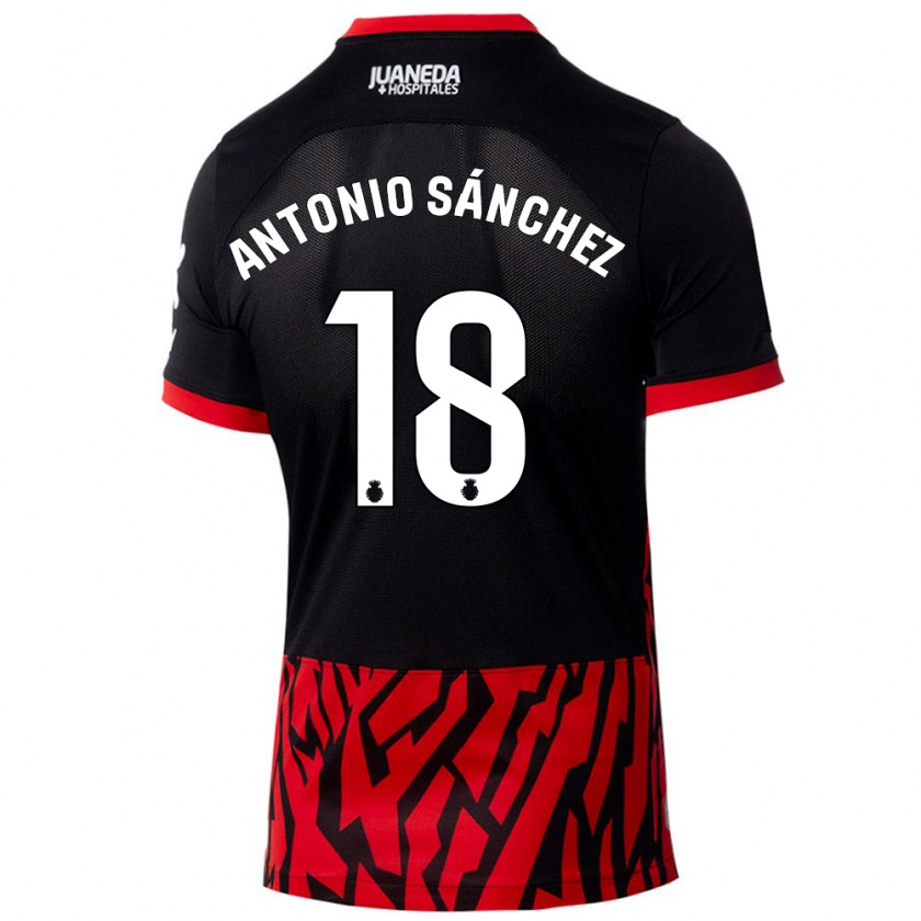 Kandiny Kinder Antonio Sánchez #18 Schwarz Rot Heimtrikot Trikot 2024/25 T-Shirt