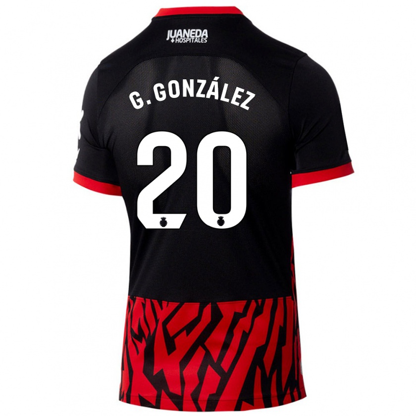 Kandiny Kinder Giovanni González #20 Schwarz Rot Heimtrikot Trikot 2024/25 T-Shirt