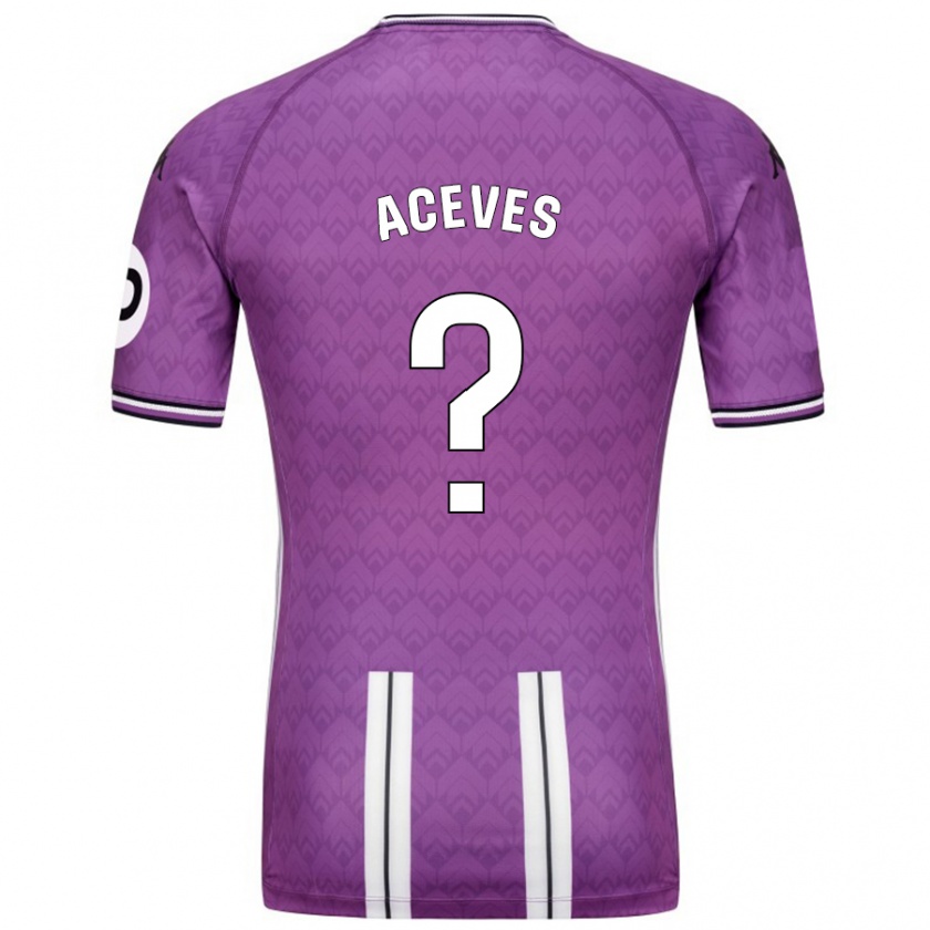 Kandiny Kinder Álvaro Aceves #0 Violett Weiß Heimtrikot Trikot 2024/25 T-Shirt