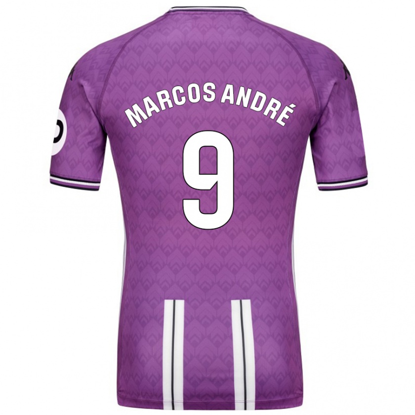 Kandiny Kinder Marcos André #9 Violett Weiß Heimtrikot Trikot 2024/25 T-Shirt