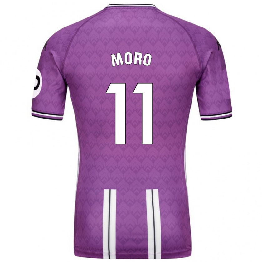 Kandiny Kinder Raúl Moro #11 Violett Weiß Heimtrikot Trikot 2024/25 T-Shirt