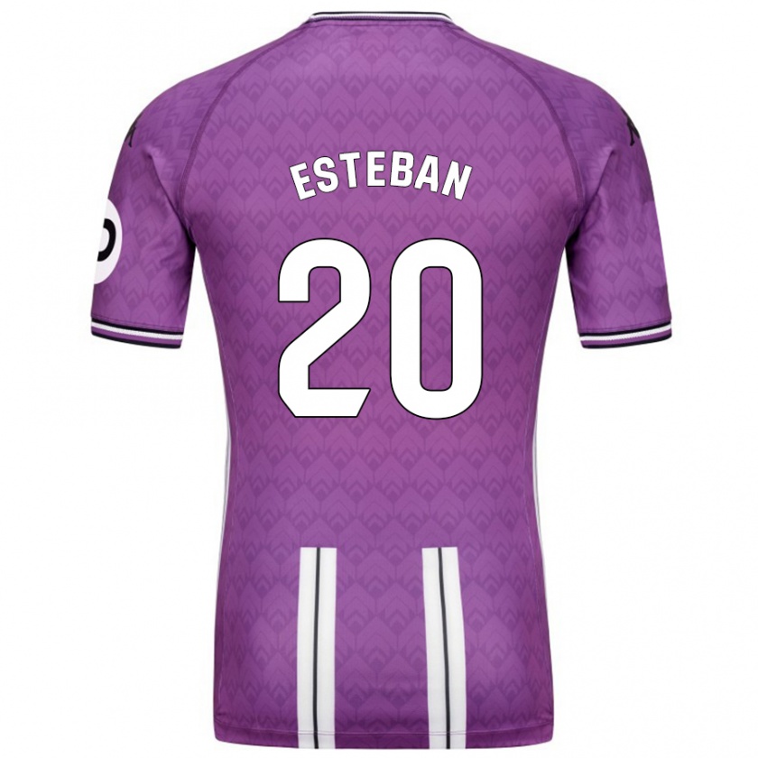 Kandiny Kinder Sergio Esteban #20 Violett Weiß Heimtrikot Trikot 2024/25 T-Shirt