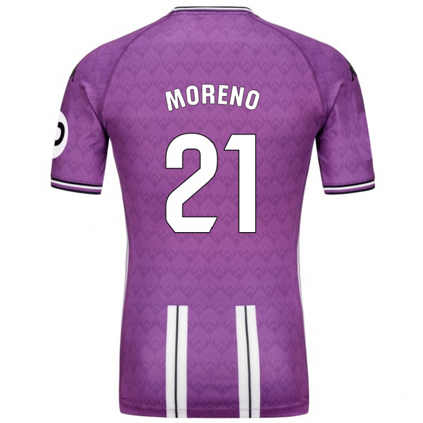 Kandiny Kinder Xavi Moreno #21 Violett Weiß Heimtrikot Trikot 2024/25 T-Shirt