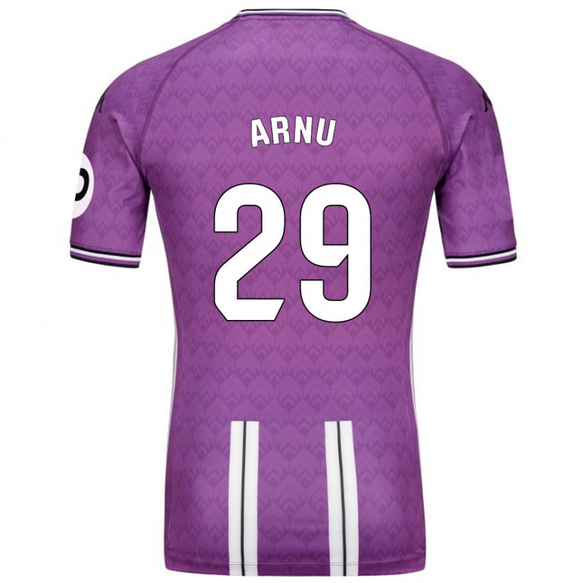 Kandiny Kinder Adrián Arnu #29 Violett Weiß Heimtrikot Trikot 2024/25 T-Shirt