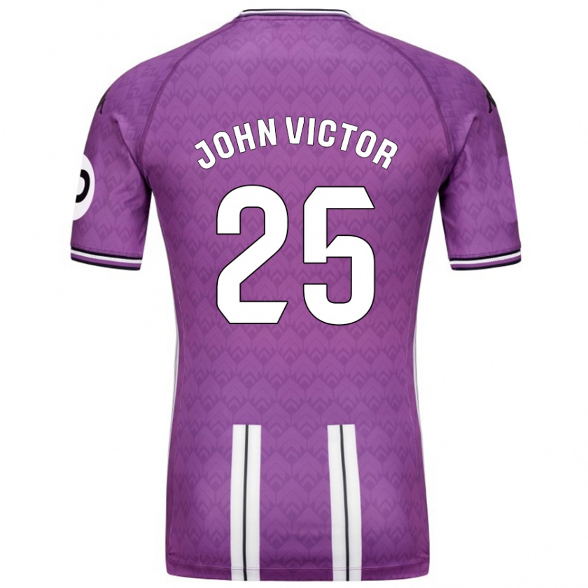 Kandiny Kinder John Victor #25 Violett Weiß Heimtrikot Trikot 2024/25 T-Shirt