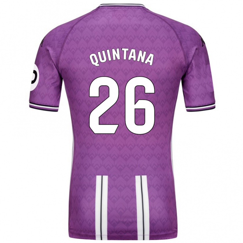 Kandiny Kinder Alberto Quintana #26 Violett Weiß Heimtrikot Trikot 2024/25 T-Shirt