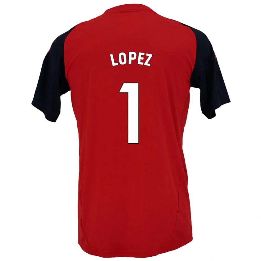 Kandiny Kinder Luis López #1 Rot Schwarz Heimtrikot Trikot 2024/25 T-Shirt