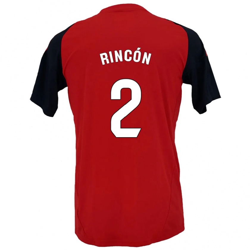 Kandiny Kinder Hugo Rincón #2 Rot Schwarz Heimtrikot Trikot 2024/25 T-Shirt