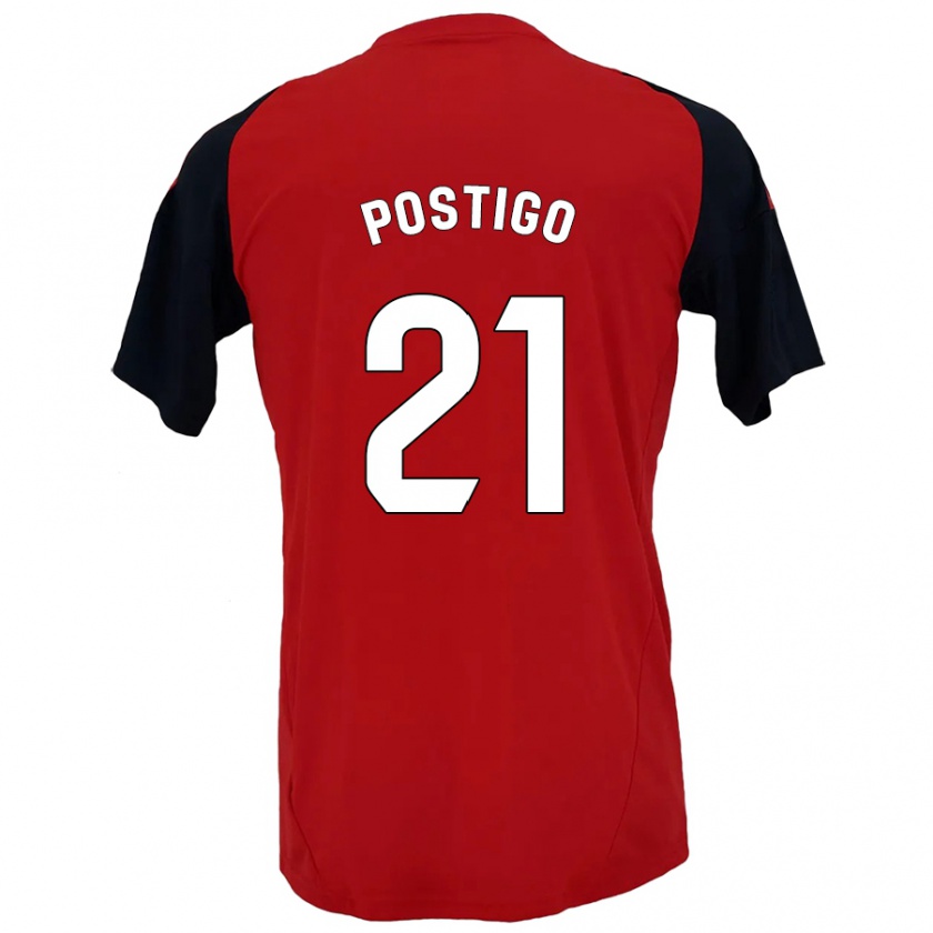 Kandiny Kinder Sergio Postigo #21 Rot Schwarz Heimtrikot Trikot 2024/25 T-Shirt