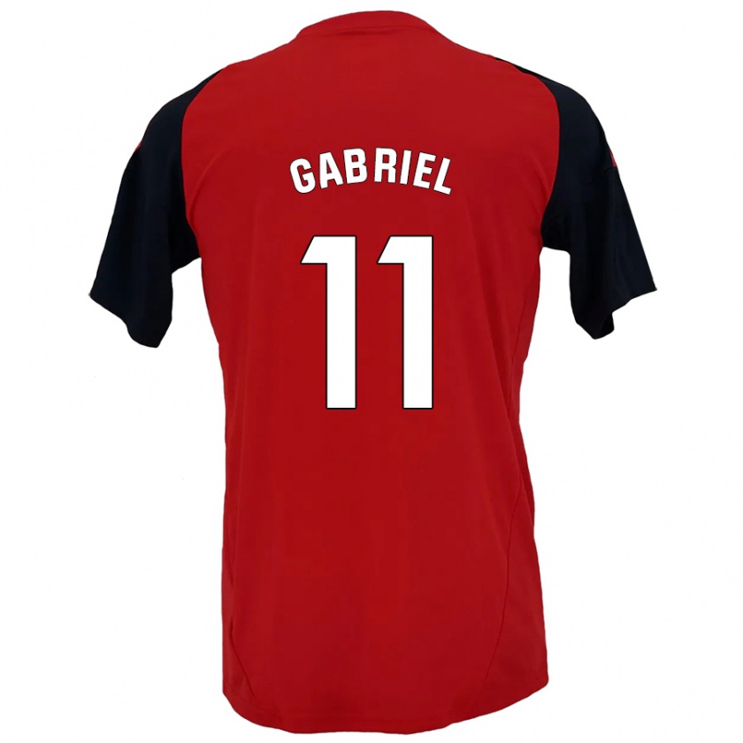 Kandiny Kinder Sergio Gabriel #11 Rot Schwarz Heimtrikot Trikot 2024/25 T-Shirt