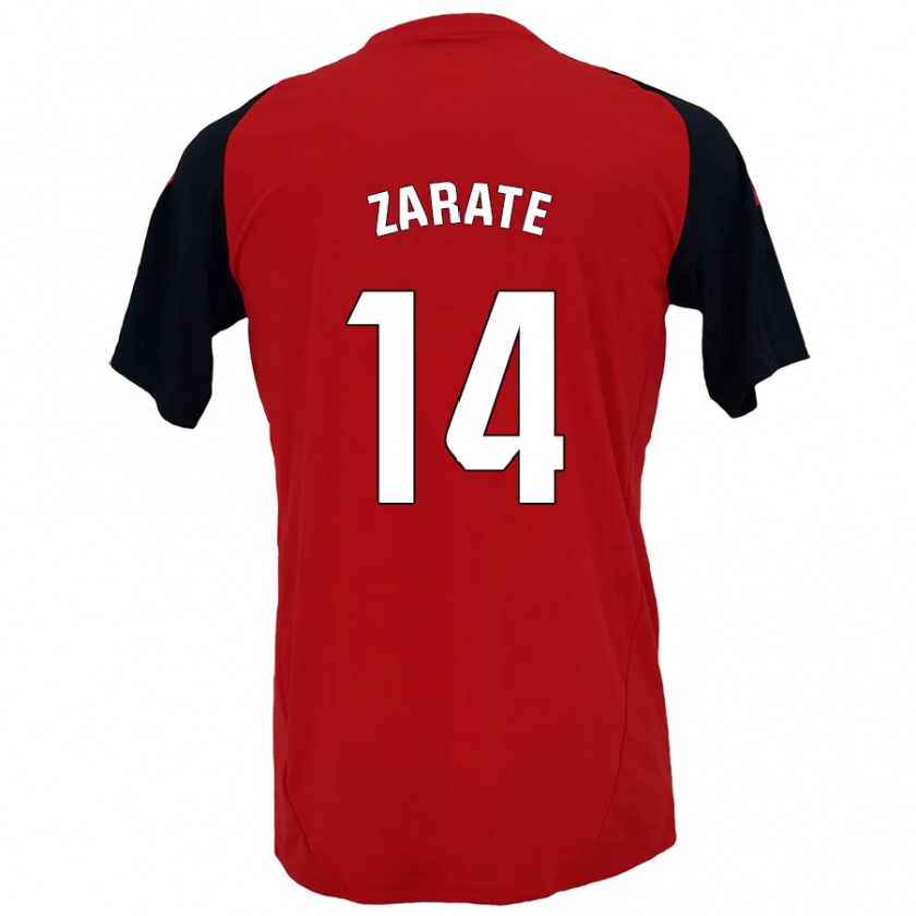 Kandiny Kinder Hugo Zárate #14 Rot Schwarz Heimtrikot Trikot 2024/25 T-Shirt