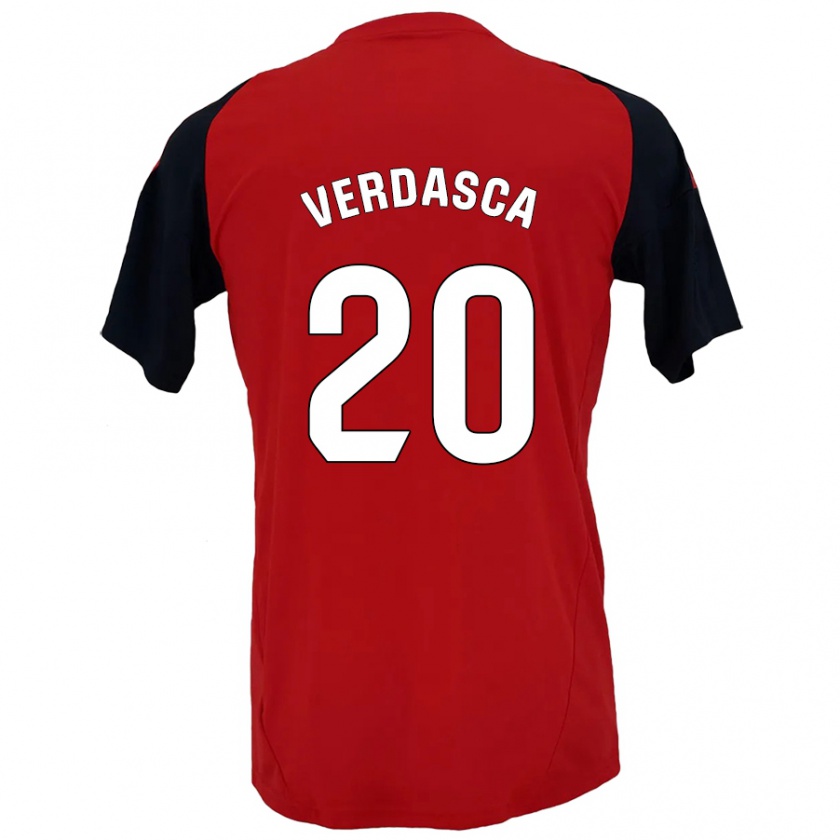 Kandiny Kinder Diogo Verdasca #20 Rot Schwarz Heimtrikot Trikot 2024/25 T-Shirt