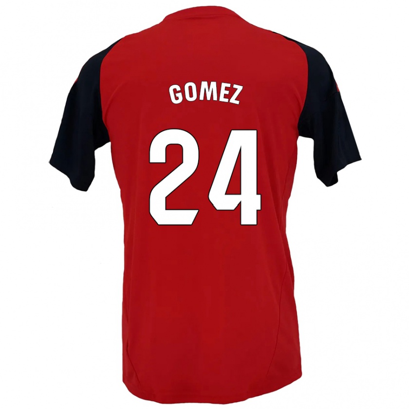 Kandiny Kinder Jonathan Gómez #24 Rot Schwarz Heimtrikot Trikot 2024/25 T-Shirt