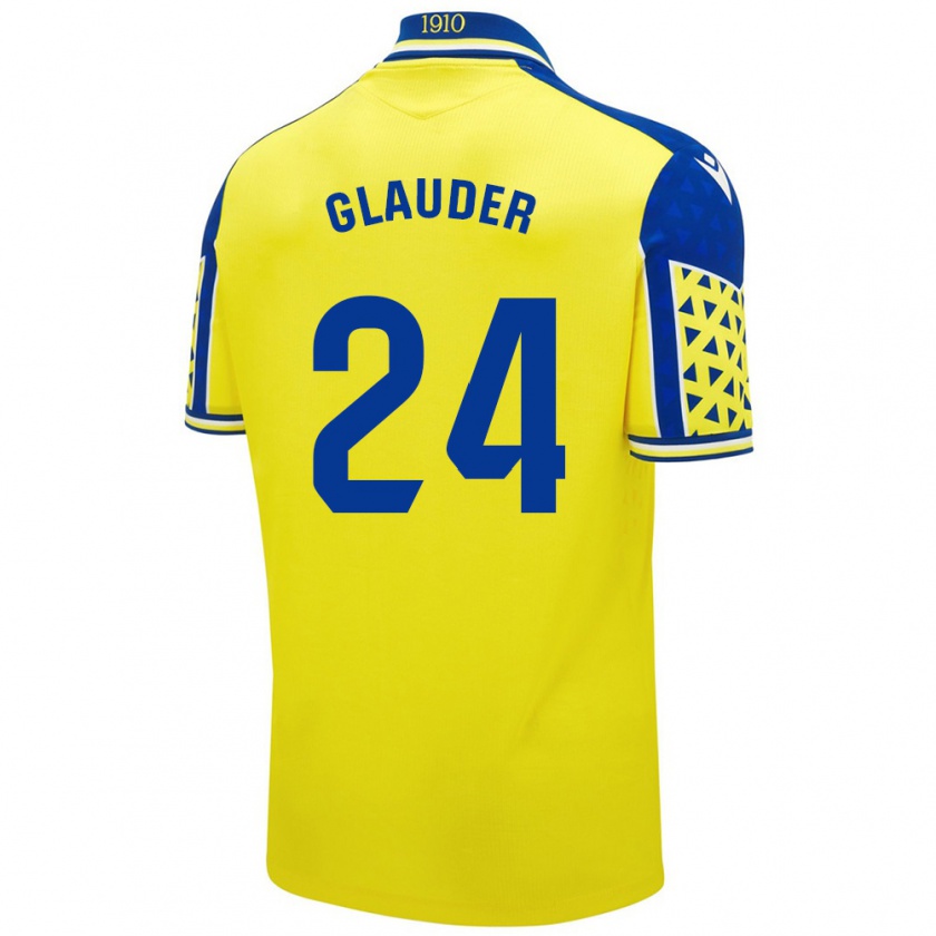 Kandiny Kinder Cristian Glauder #24 Gelb Blau Heimtrikot Trikot 2024/25 T-Shirt