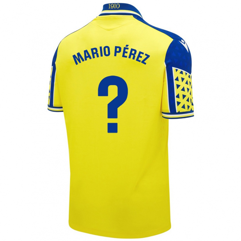 Kandiny Kinder Mario Pérez #0 Gelb Blau Heimtrikot Trikot 2024/25 T-Shirt