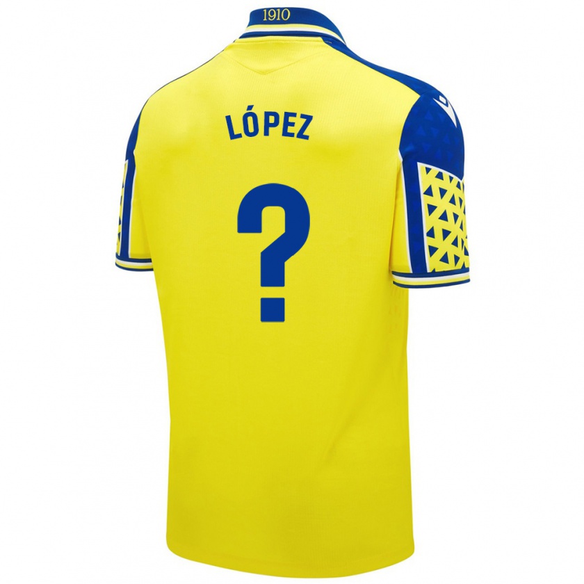 Kandiny Kinder Raúl López #0 Gelb Blau Heimtrikot Trikot 2024/25 T-Shirt