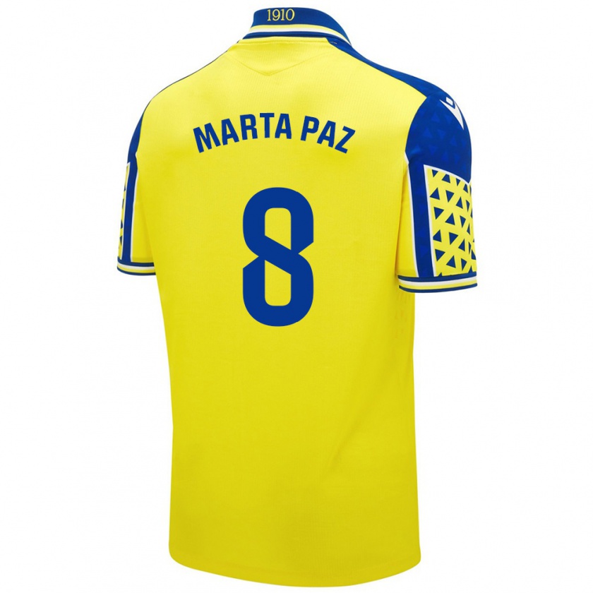 Kandiny Kinder Marta Milagros Paz Cruz #8 Gelb Blau Heimtrikot Trikot 2024/25 T-Shirt