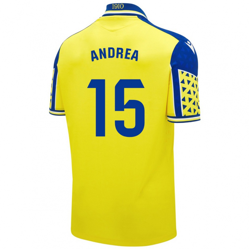 Kandiny Kinder Andrea Sánchez Moreno #15 Gelb Blau Heimtrikot Trikot 2024/25 T-Shirt