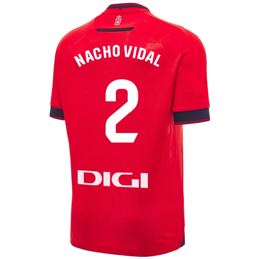 Kandiny Kinder Nacho Vidal #2 Rot Weiß Heimtrikot Trikot 2024/25 T-Shirt