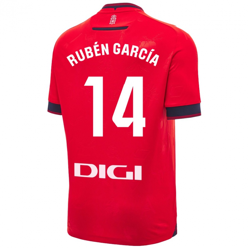 Kandiny Kinder Rubén García #14 Rot Weiß Heimtrikot Trikot 2024/25 T-Shirt