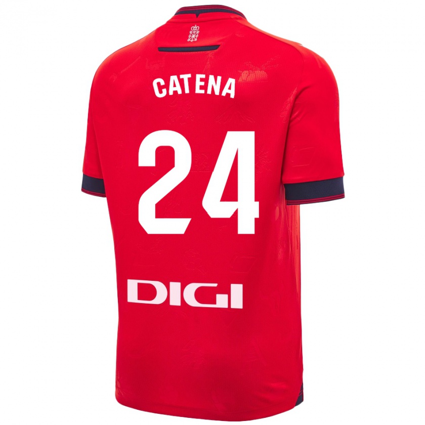 Kandiny Kinder Alejandro Catena #24 Rot Weiß Heimtrikot Trikot 2024/25 T-Shirt