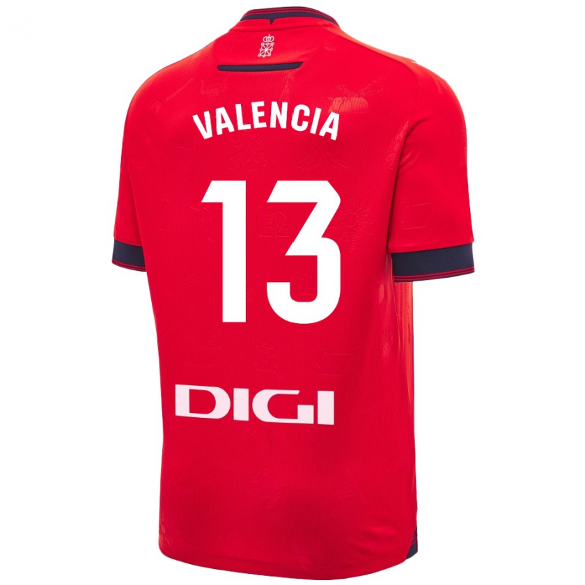 Kandiny Kinder Pablo Valencia #13 Rot Weiß Heimtrikot Trikot 2024/25 T-Shirt