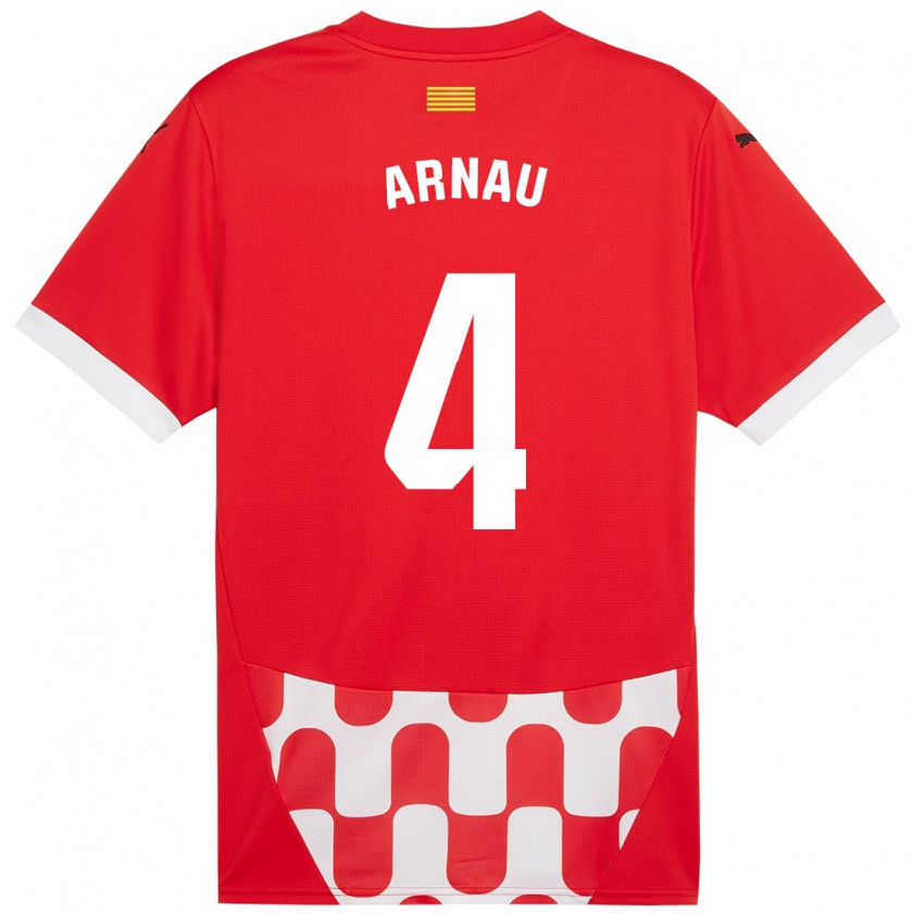 Kandiny Kinder Arnau Martínez #4 Rot Weiß Heimtrikot Trikot 2024/25 T-Shirt