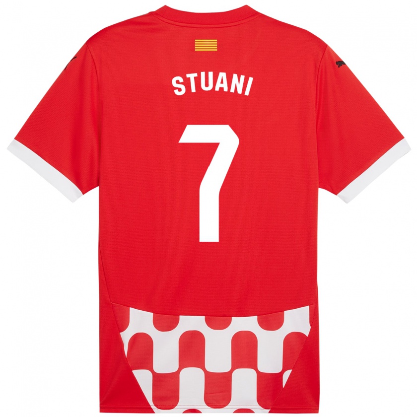 Kandiny Kinder Cristhian Stuani #7 Rot Weiß Heimtrikot Trikot 2024/25 T-Shirt