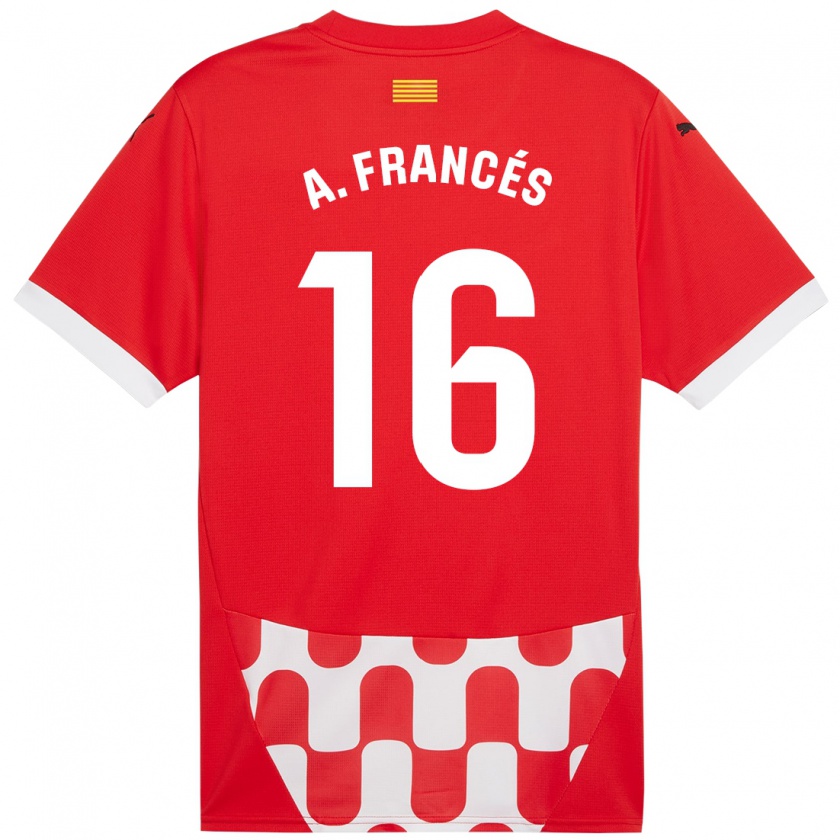 Kandiny Kinder Alejandro Francés #16 Rot Weiß Heimtrikot Trikot 2024/25 T-Shirt