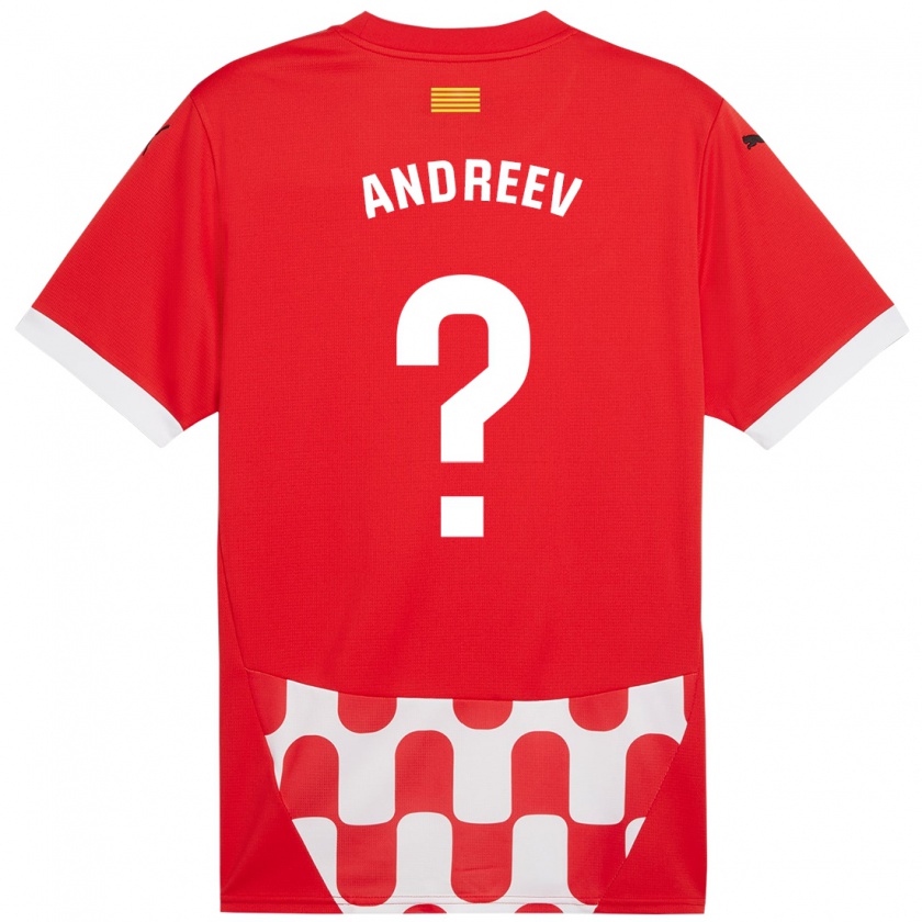 Kandiny Kinder Aleksandar Andreev #0 Rot Weiß Heimtrikot Trikot 2024/25 T-Shirt