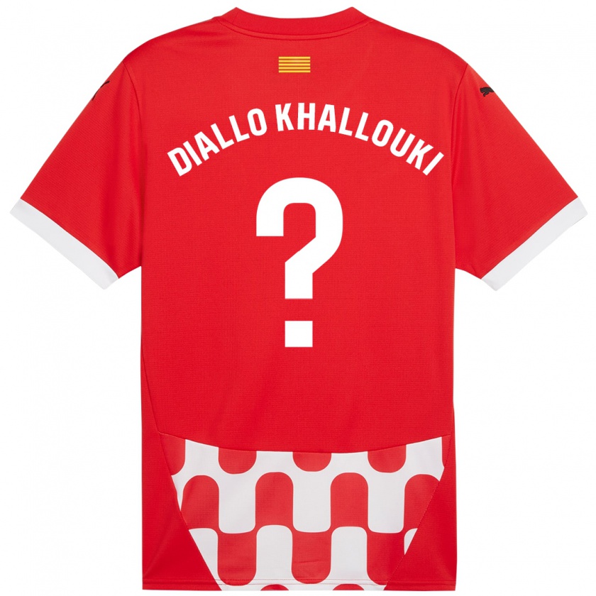 Kandiny Kinder Siaka Diallo Khallouki #0 Rot Weiß Heimtrikot Trikot 2024/25 T-Shirt