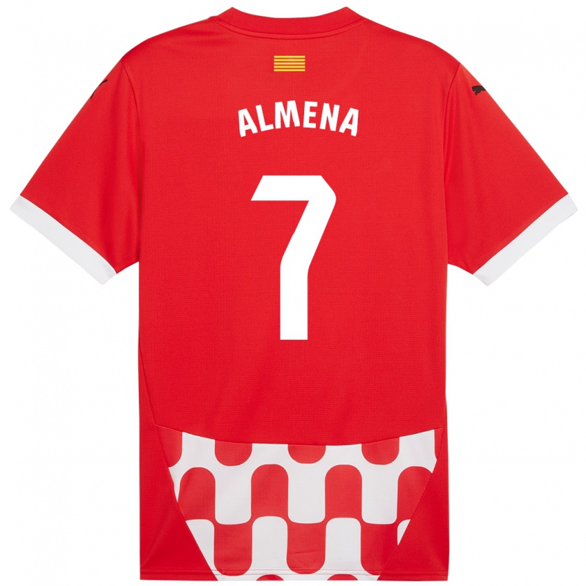 Kandiny Kinder Iker Almena #7 Rot Weiß Heimtrikot Trikot 2024/25 T-Shirt