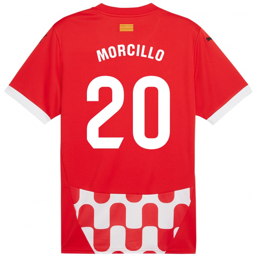 Kandiny Kinder Luis Morcillo #20 Rot Weiß Heimtrikot Trikot 2024/25 T-Shirt