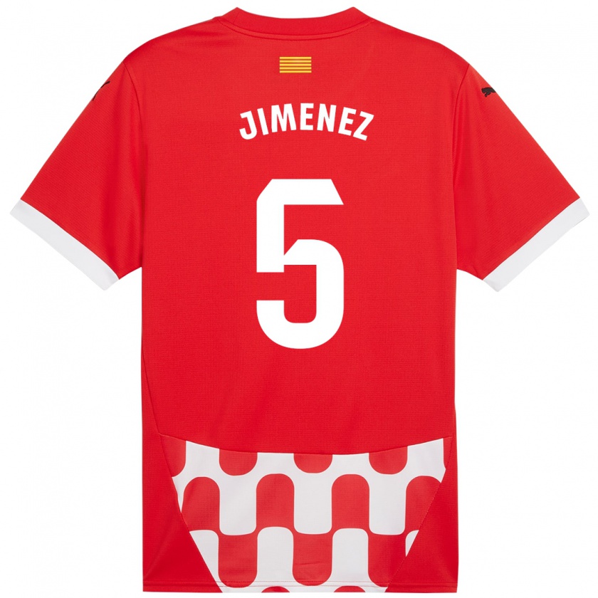 Kandiny Kinder Ángela Jiménez #5 Rot Weiß Heimtrikot Trikot 2024/25 T-Shirt